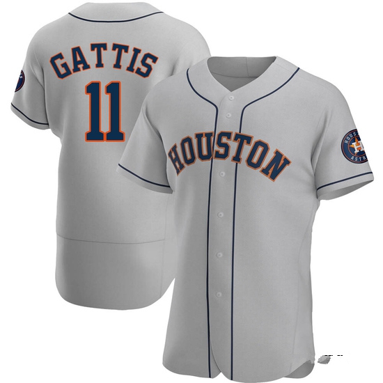 Men's Evan Gattis Houston Astros Authentic Gray Road Jersey