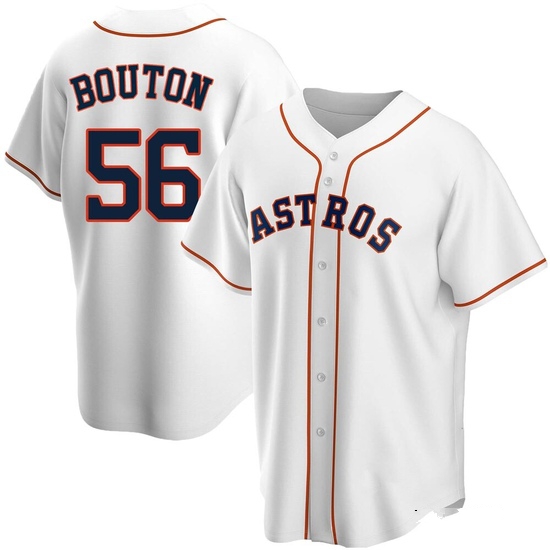 Men's Jim Bouton Houston Astros Replica White Home Jersey