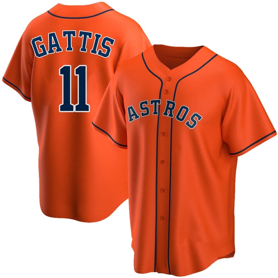 Youth Evan Gattis Houston Astros Replica Orange Alternate Jersey