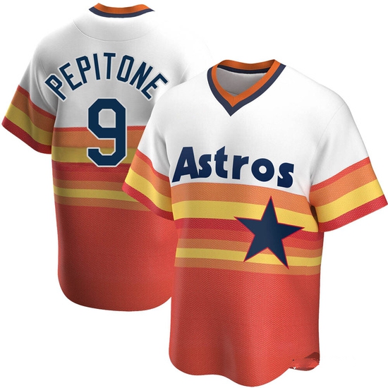 Men's Joe Pepitone Houston Astros Replica White Home Cooperstown Collection Jersey