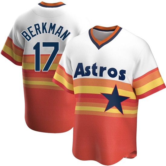 Men's Lance Berkman Houston Astros Replica White Home Cooperstown Collection Jersey