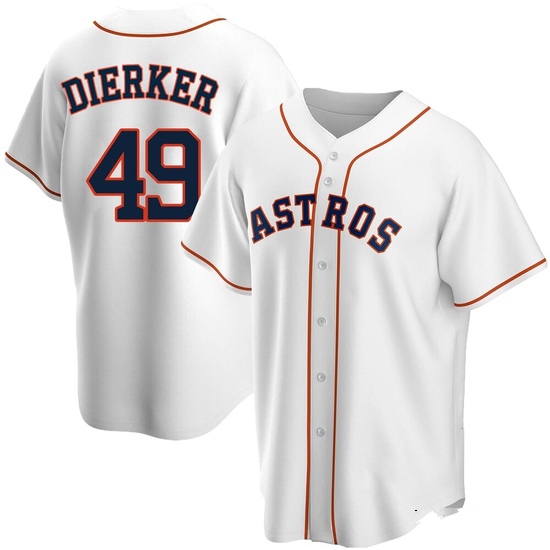 Men's Larry Dierker Houston Astros Replica White Home Jersey