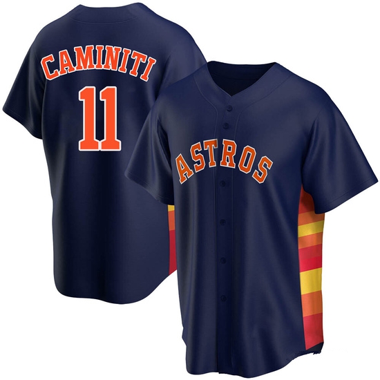 Youth Ken Caminiti Houston Astros Replica Navy Alternate Jersey