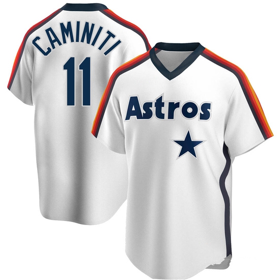 Youth Ken Caminiti Houston Astros Replica White Home Cooperstown Collection Team Jersey