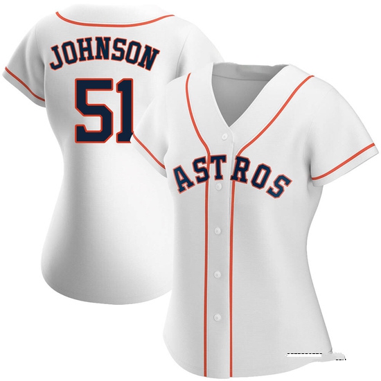 Women's Randy Johnson Houston Astros Authentic White Home Jersey