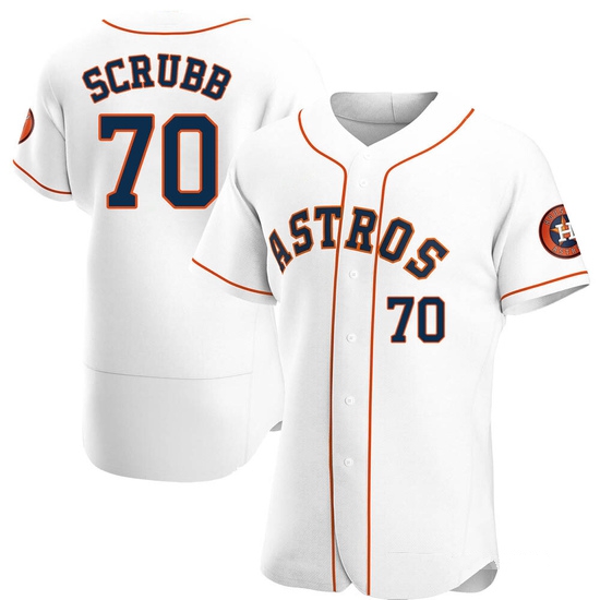 Men's Andre Scrubb Houston Astros Authentic White Home Jersey