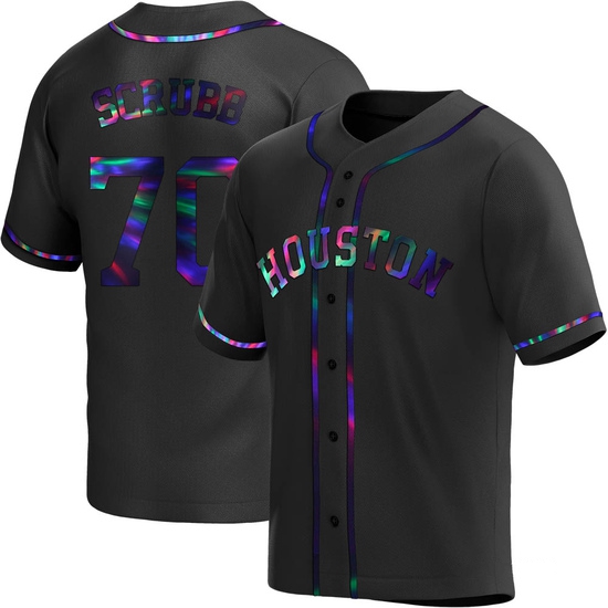 Men's Andre Scrubb Houston Astros Replica Black Holographic Alternate Jersey