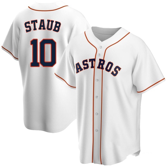 Men's Rusty Staub Houston Astros Replica White Home Jersey