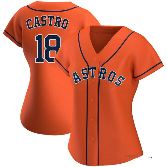 Women's Jason Castro Houston Astros Authentic Orange Alternate Jersey
