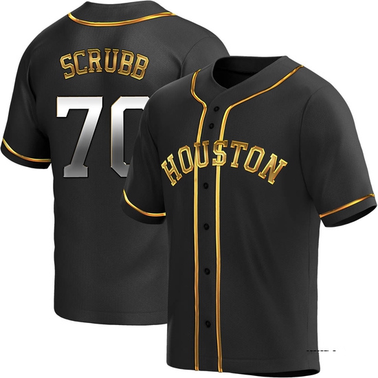 Youth Andre Scrubb Houston Astros Replica Black Golden Alternate Jersey