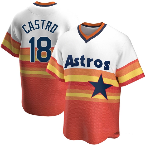 Youth Jason Castro Houston Astros Replica White Home Cooperstown Collection Jersey