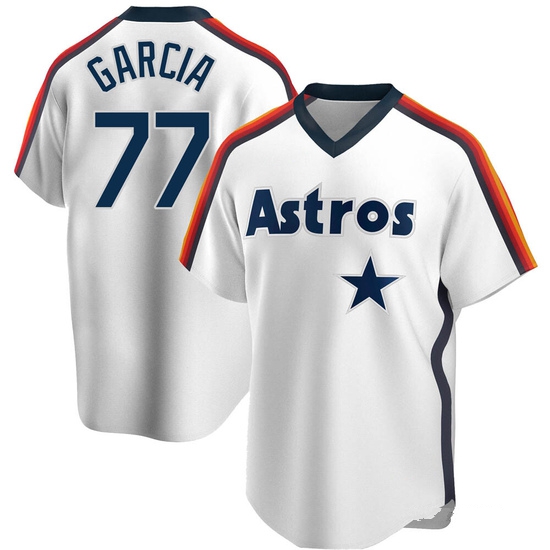 Youth Luis Garcia Houston Astros Replica White Home Cooperstown Collection Team Jersey