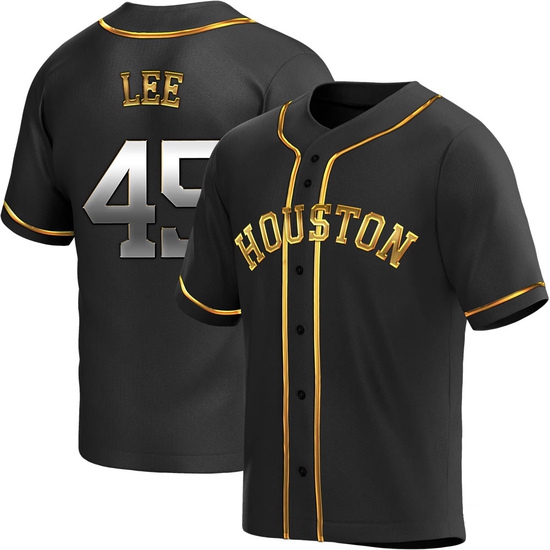 Men's Carlos Lee Houston Astros Replica Black Golden Alternate Jersey