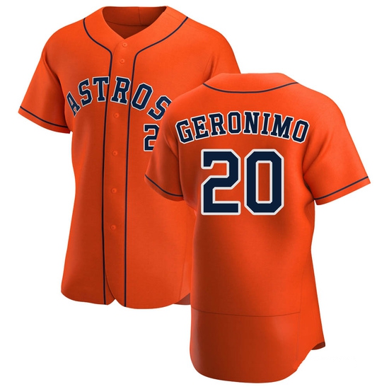 Men's Cesar Geronimo Houston Astros Authentic Orange Alternate Jersey