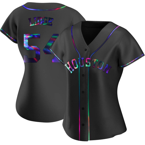 Women's Brad Lidge Houston Astros Replica Black Holographic Alternate Jersey