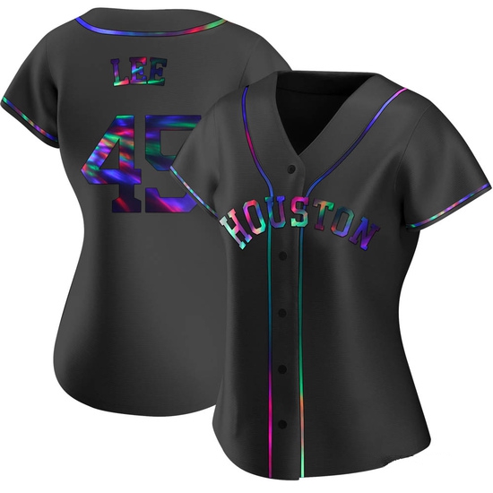 Women's Carlos Lee Houston Astros Replica Black Holographic Alternate Jersey