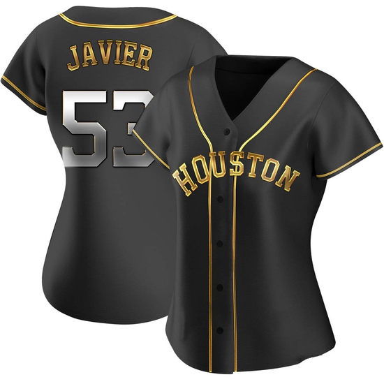Women's Cristian Javier Houston Astros Replica Black Golden Alternate Jersey