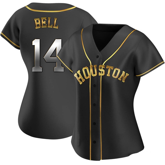 Women's Derek Bell Houston Astros Replica Black Golden Alternate Jersey