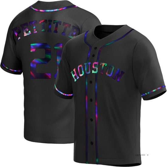 Youth Andy Pettitte Houston Astros Replica Black Holographic Alternate Jersey