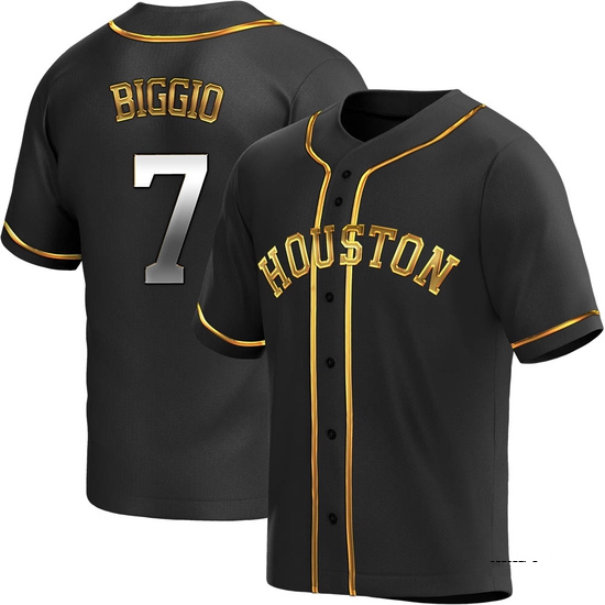 Youth Craig Biggio Houston Astros Replica Black Golden Alternate Jersey