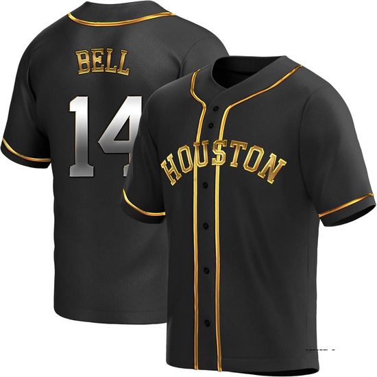 Youth Derek Bell Houston Astros Replica Black Golden Alternate Jersey