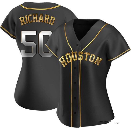 Women's J.R. Richard Houston Astros Replica Black Golden Alternate Jersey