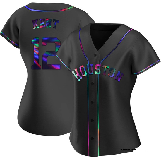 Women's Jeff Kent Houston Astros Replica Black Holographic Alternate Jersey