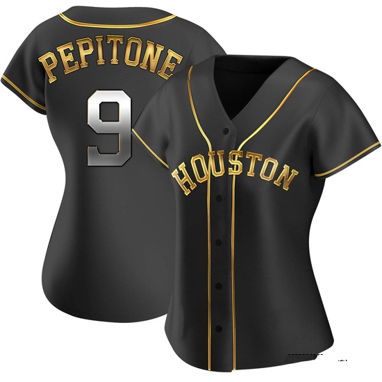 Women's Joe Pepitone Houston Astros Replica Black Golden Alternate Jersey