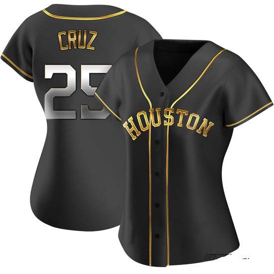 Women's Jose Cruz Jr. Houston Astros Replica Black Golden Alternate Jersey