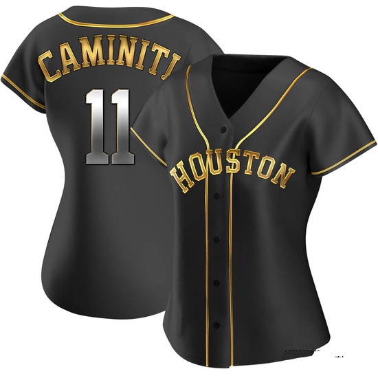 Women's Ken Caminiti Houston Astros Replica Black Golden Alternate Jersey