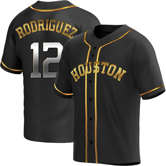 Youth Ivan Rodriguez Houston Astros Replica Black Golden Alternate Jersey