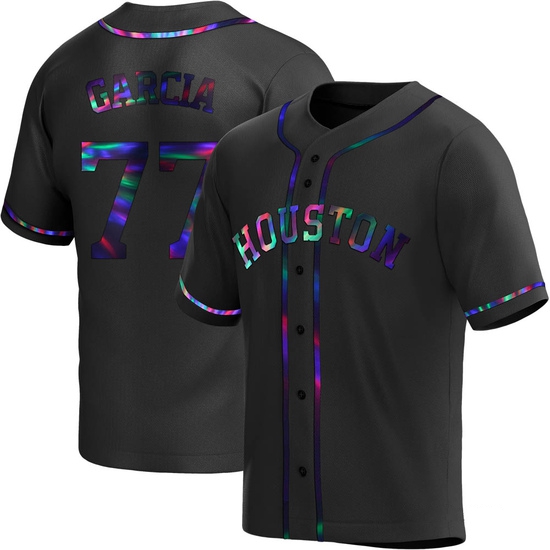 Youth Luis Garcia Houston Astros Replica Black Holographic Alternate Jersey