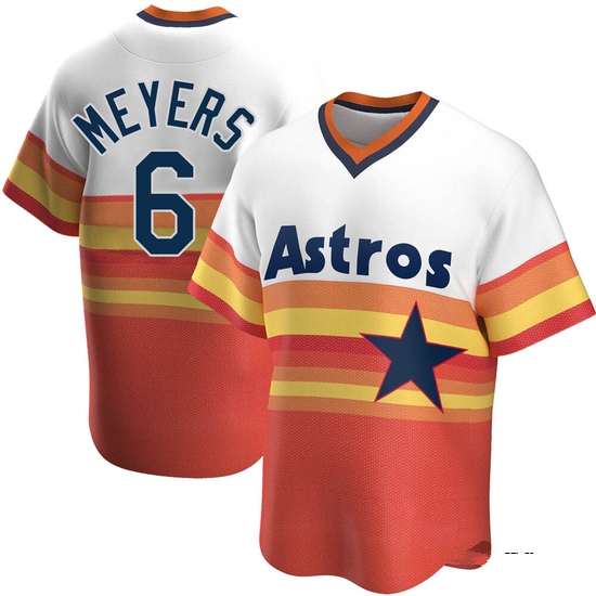 Men's Jake Meyers Houston Astros Replica White Home Cooperstown Collection Jersey