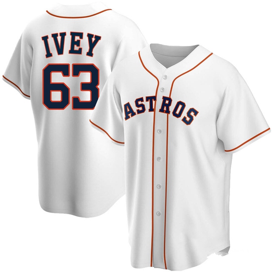Men's Tyler Ivey Houston Astros Replica White Home Jersey