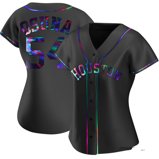 Women's Roberto Osuna Houston Astros Replica Black Holographic Alternate Jersey