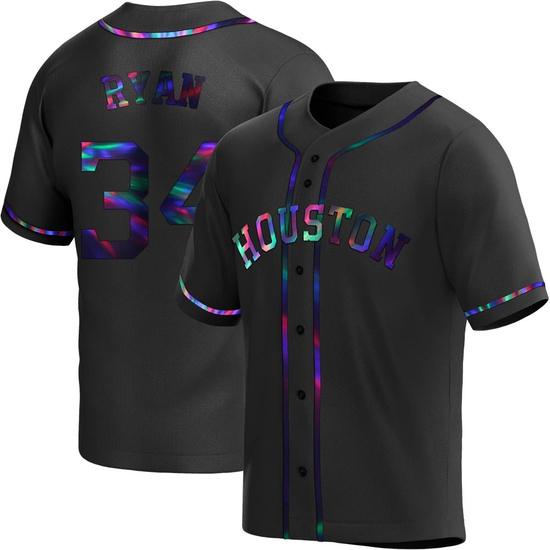 Youth Nolan Ryan Houston Astros Replica Black Holographic Alternate Jersey