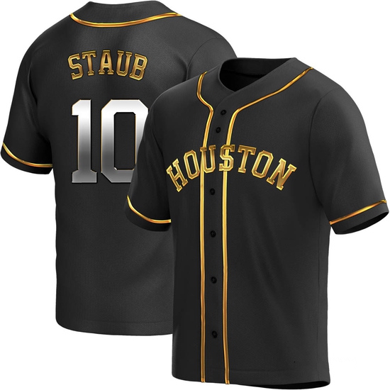 Youth Rusty Staub Houston Astros Replica Black Golden Alternate Jersey