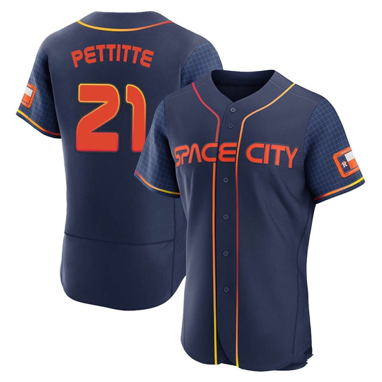 Men's Andy Pettitte Houston Astros Authentic Navy 2022 City Connect Jersey