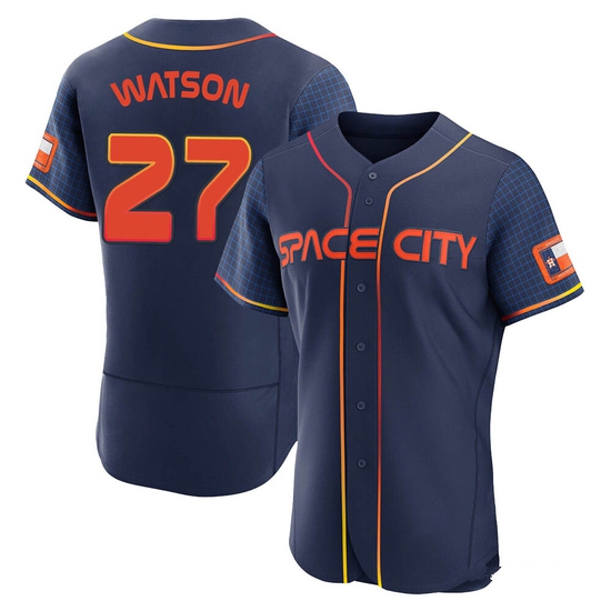 Men's Bob Watson Houston Astros Authentic Navy 2022 City Connect Jersey
