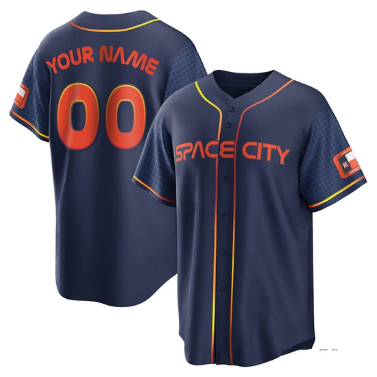 Men's Custom Houston Astros Replica Navy 2022 City Connect Jersey