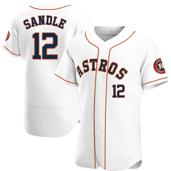 Men's Michael Sandle Houston Astros Authentic White Home Jersey