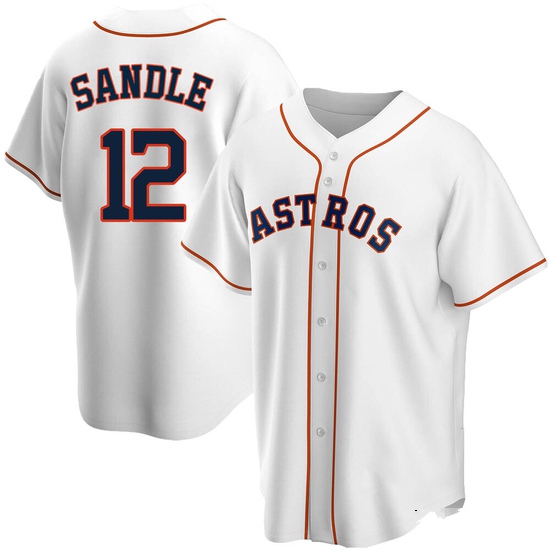 Men's Michael Sandle Houston Astros Replica White Home Jersey