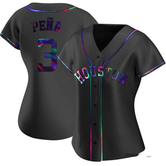 Women's Jeremy Pena Houston Astros Replica Black Holographic Alternate Jersey