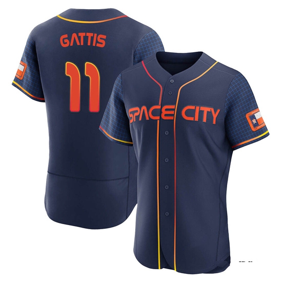Men's Evan Gattis Houston Astros Authentic Navy 2022 City Connect Jersey