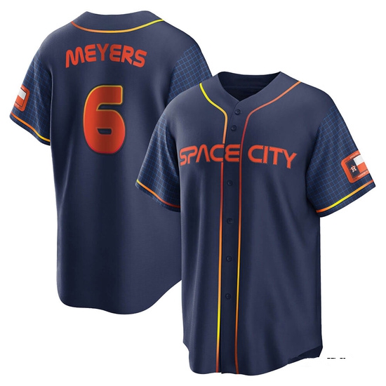 Men's Jake Meyers Houston Astros Replica Navy 2022 City Connect Jersey