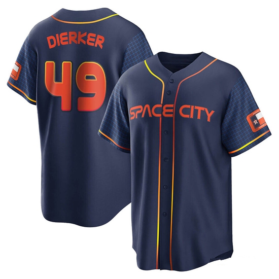 Men's Larry Dierker Houston Astros Replica Navy 2022 City Connect Jersey