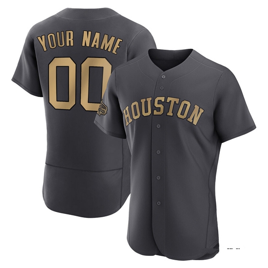 Men's Custom Houston Astros Game Charcoal Authentic 2022 All-Star Jersey