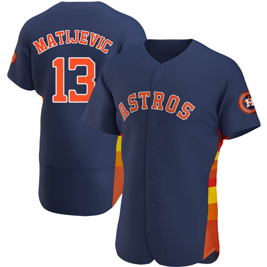 Men's J.J. Matijevic Houston Astros Authentic Navy Alternate Jersey