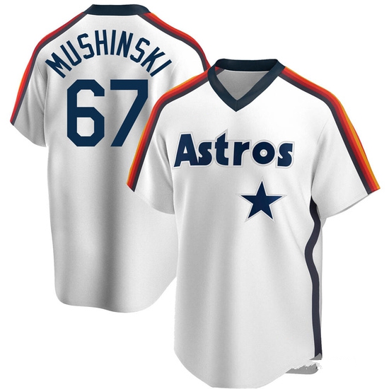 Men's Parker Mushinski Houston Astros Replica White Home Cooperstown Collection Team Jersey