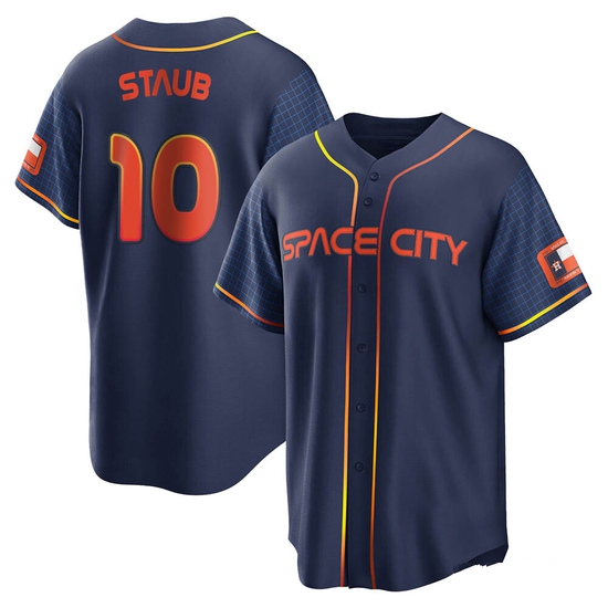 Men's Rusty Staub Houston Astros Replica Navy 2022 City Connect Jersey